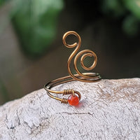 Carnelian Flaming Spiral Ring