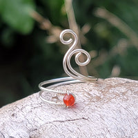 Carnelian Flaming Spiral Ring