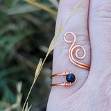 Black Shungite Whale Spout Ring