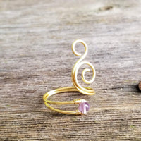 Amethyst Cosmic Spiral Ring