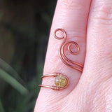 Green Garnet Flaming Spiral Ring