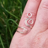 Pink Opal Flaming Spiral Ring