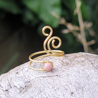 Pink Opal Cosmic Spiral Ring