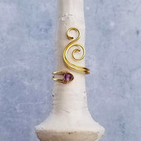 Amethyst Cosmic Spiral Ring