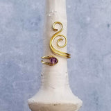 Amethyst Cosmic Spiral Ring