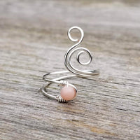 Pink Opal Cosmic Spiral Ring