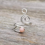 Pink Opal Cosmic Spiral Ring