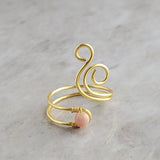 Pink Opal Whale Spout Ring